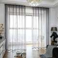MIANBO Dark Gray Sheer Curtains 108 Inches Length 2 Panels Set Window Sheer Curtains Basic Rod Pocket for Bedroom Children Livin