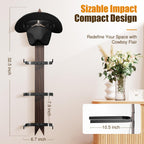 Cinati Cowboy Hat Rack, Cowboy Hat Holder Wall Mount Holds Up To 4 Hats, Wooden Western Rustic Metal Cowboy Hat Hanger With Arro