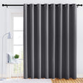 Nicetown Bedroom Blackout Curtain Panel - (120 Inches By 90 Inch, Grey, 1 Pc) Energy Saving Thermal Insulated Grommet Blackout Drapery For Patio, Room Divider Curtain