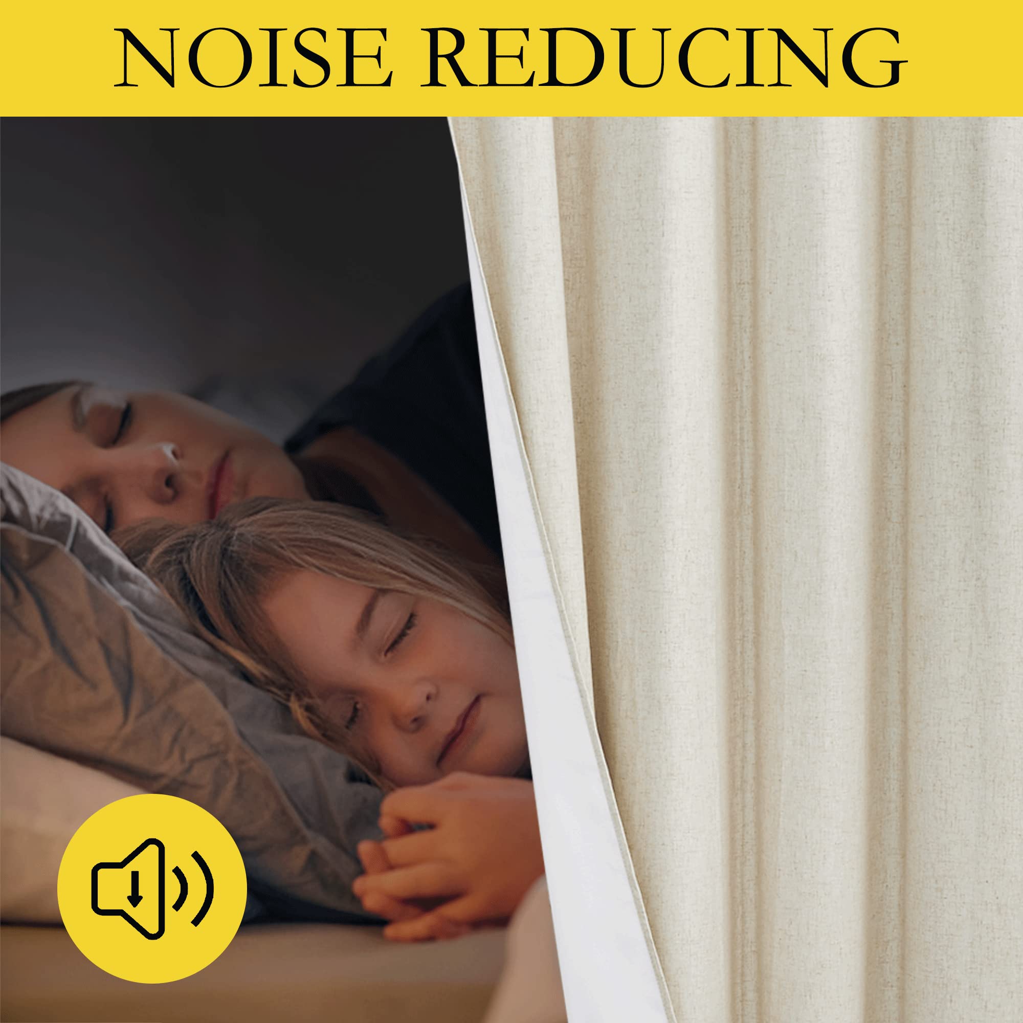 Nicetown Natural Bedroom Full Blackout Linen Curtain Panels Set Of 2, 52' By 72', Cold Reducing Thick Insulated Classic Grommet Blackout Draperies With White Thermal Insulated Liner For Windows