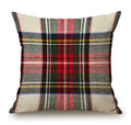 Plaid Pillow Cover 18X18 Inch, Scottish Tartan Red And White Wool Plaid Pattern Symmetric Square Print Double Sided Decorative P