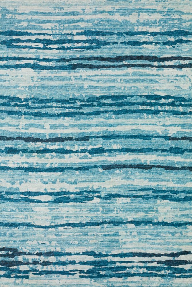 Dalyn Rugs Brisbane Br4 Destressed Striped Sky 2'3" X 7'6"