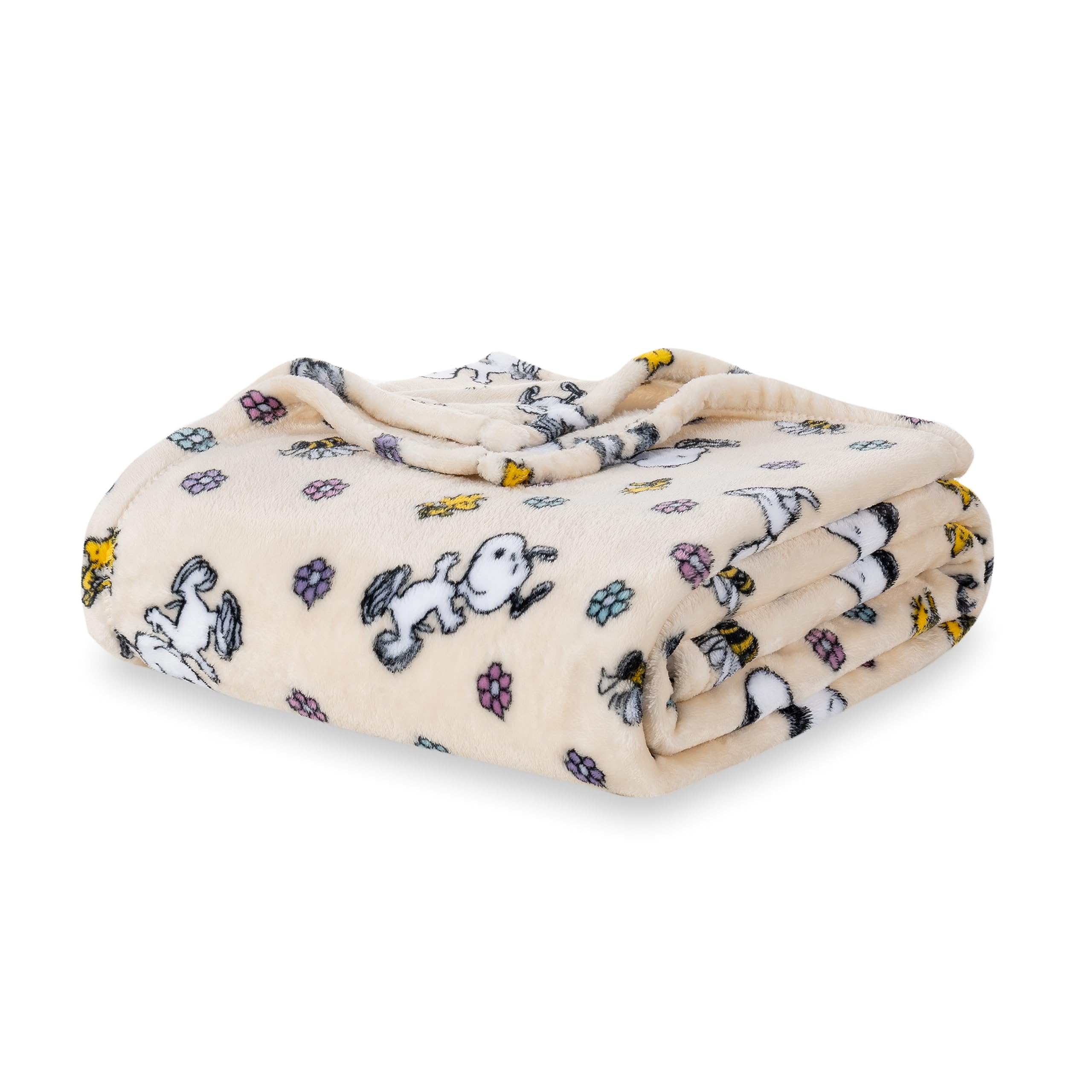 Berkshire Blanket Peanuts Velvetloft Cute Character Snoopy Plush Blanket,Peanuts Woodstock Snoopy Spring Frolic Large Canvas,Kin
