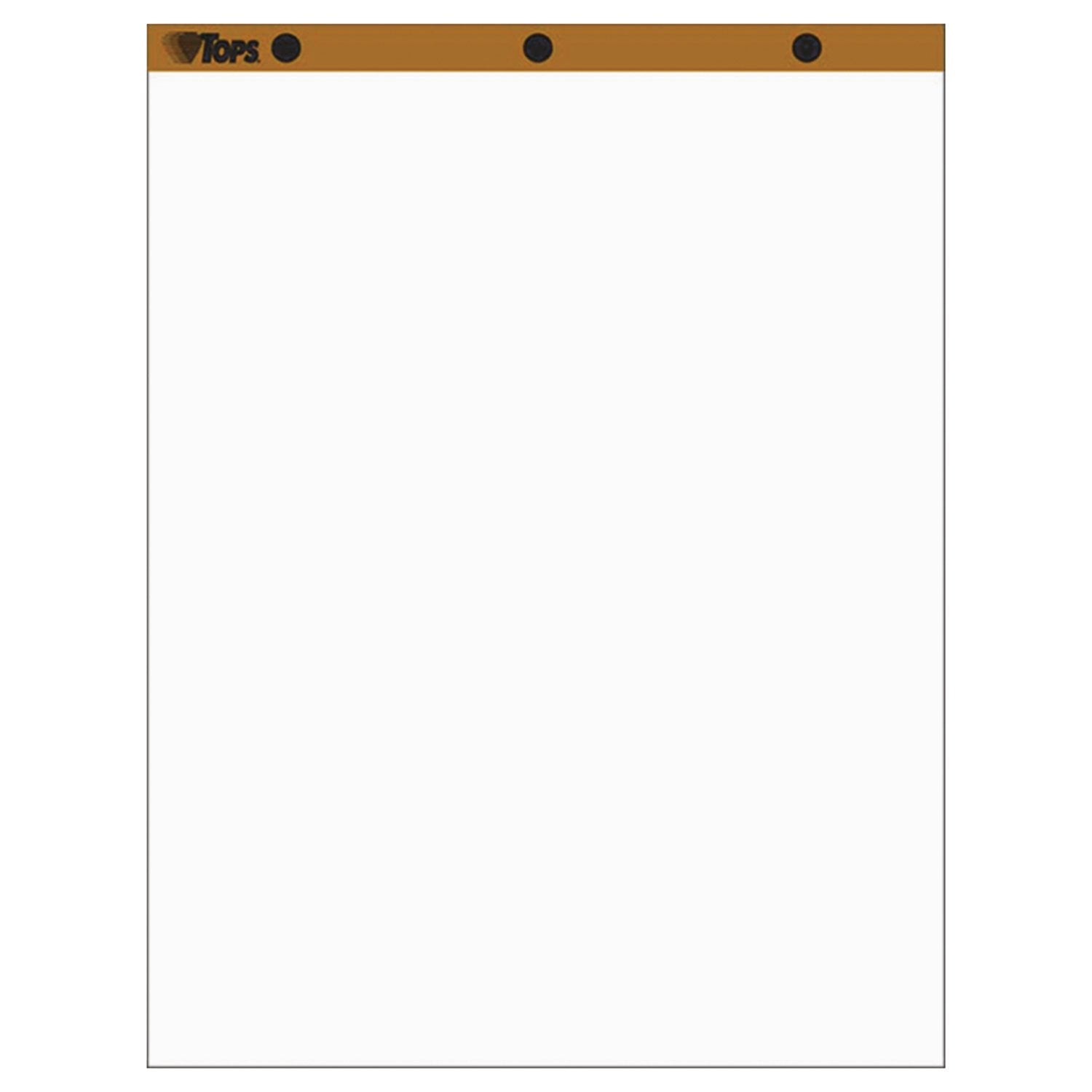 Tops Easel Pad, 3-Hole Punched, White, 15 Lb, Plain White, 50 Sh/Pd, 2 Per Carton (7903)