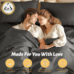 Shilucheng 100% Egyptian Cotton Sheets Set - 1000 Thread Count,Luxury Cotton Bed Sheets,Breathable & Cooling Bedding And Pillow Cases, 16 Inch Deep Pocket - 4 Piece (Dark Grey, Full)