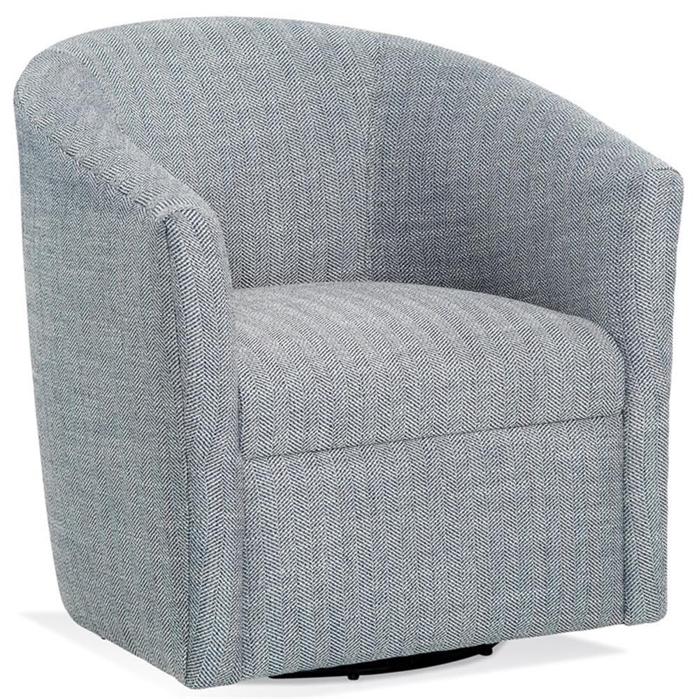 Comfort Pointe Lynton Transitional Polyester Fabric Swivel Accent Chair with Wood Frame & Seat Cushion, 360 Degree Swivel Base, No Assembly Required, in Indigo Blue Finish