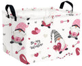 MYFLOCY Large Valentines Day Basket Heart Shaped Storage Bin for Gifts Collapsible Organizer Room Decor (Red Black Love You)
