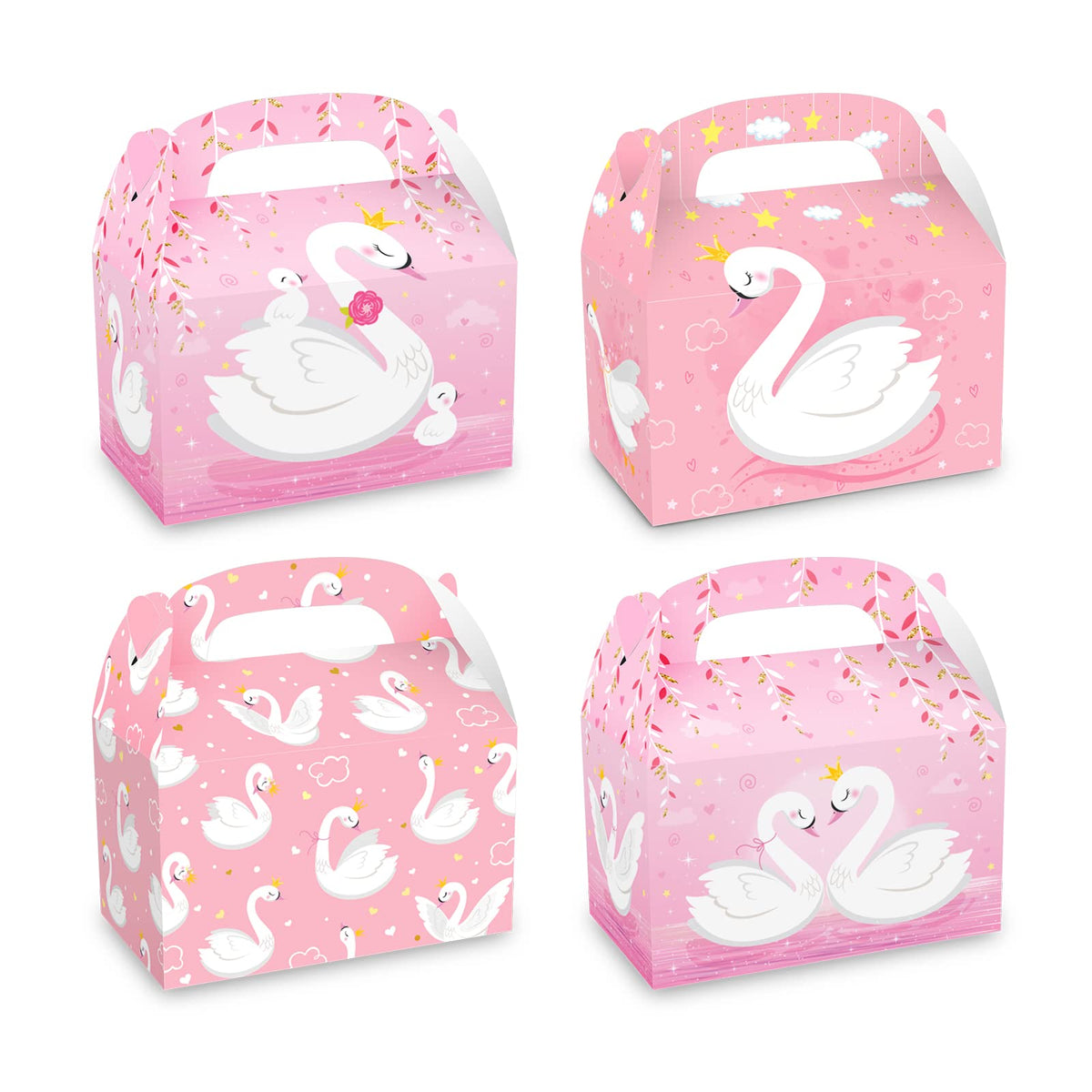 NA 12 Packs Swan Party Favor Treat Boxes Pink Swan Party Favors Box Romantic Love Goodie Gift Boxes for Birthday Party Wedding B