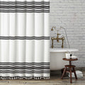 Seasonwood Black And White Shower Curtain Modern Farmhouse Shower Curtain Tassel Extra Long Shower Curtains,Waterproof 72 X 96