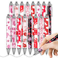 Aweelon 24Pcs Valentine'S Day Heart Shape Pens Bulk Cute Kawaii Retractable Decorative Pens 0.5 Mm Black Gel Ink Pens Novelty Pe