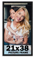 21x38 Frame Black Picture Frame - Complete Modern Photo Frame Includes UV Acrylic Shatter Guard Front, Acid Free Foam Backing Bo