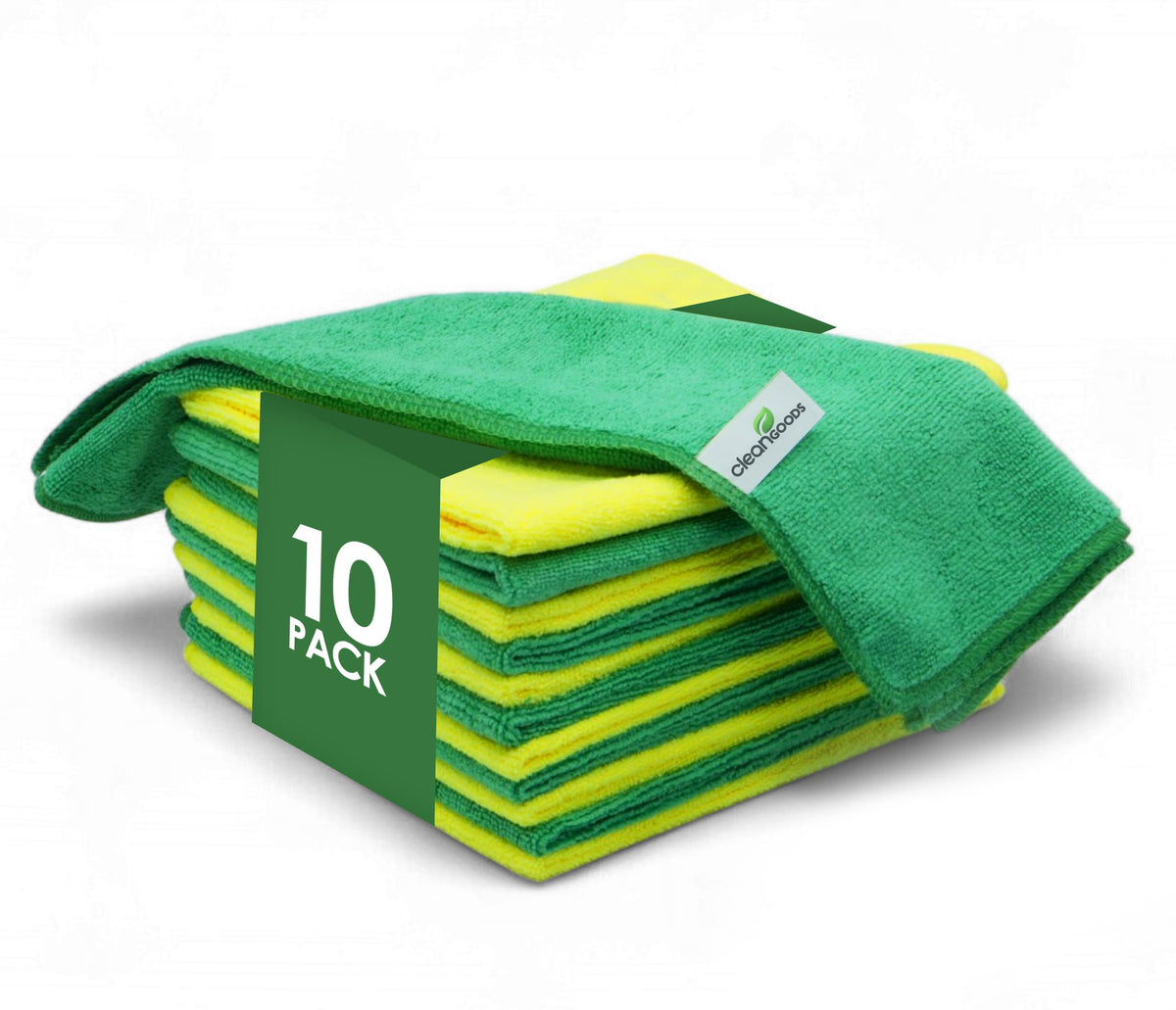 CleanGoods Microfiber Cleaning Cloths 16x16  Ultra Absorbent Cleaning Rags for Housekeeping  Reusable Microfiber Towels in Y
