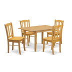 East West Furniture NFDL5-OAK-W 5 Piece Dining Table Set for 4 Includes a Rectangle Kitchen Table with Butterfly Leaf and 4 Kitchen Dining Chairs, 32x54 Inch, Oak