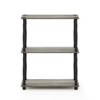 Furinno 18029GYW/BK Turn-N-Tube 3-Tier Compact Multipurpose Shelf Display Rack, Classic, French Oak Grey/Black, 3-Tier Classic Tubes