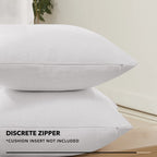Deconovo 4 Pcs White Blank Cushion Covers For Sublimation, Faux Linen Pillow Covers With Invisible Zipper, Soft Pillow Covers Fo