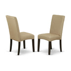 East West Furniture Lydr5-Cap-03 5 Piece Dining Table Set For 4 Includes A Rectangle Kitchen Table With Butterfly Leaf And 4 Brown Linen Fabric Upholstered Chairs, 36X66 Inch, Cappuccino