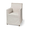 HomeRoots Cream Fabric Slip Cover with Brown Wood Frame Dining Chair