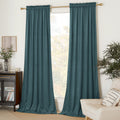 Nicetown Greyish Blue Velvet Curtains Room Darkening Panels, Thermal Insulated Super Soft Luxury Window Drapes For Bedroom Livin