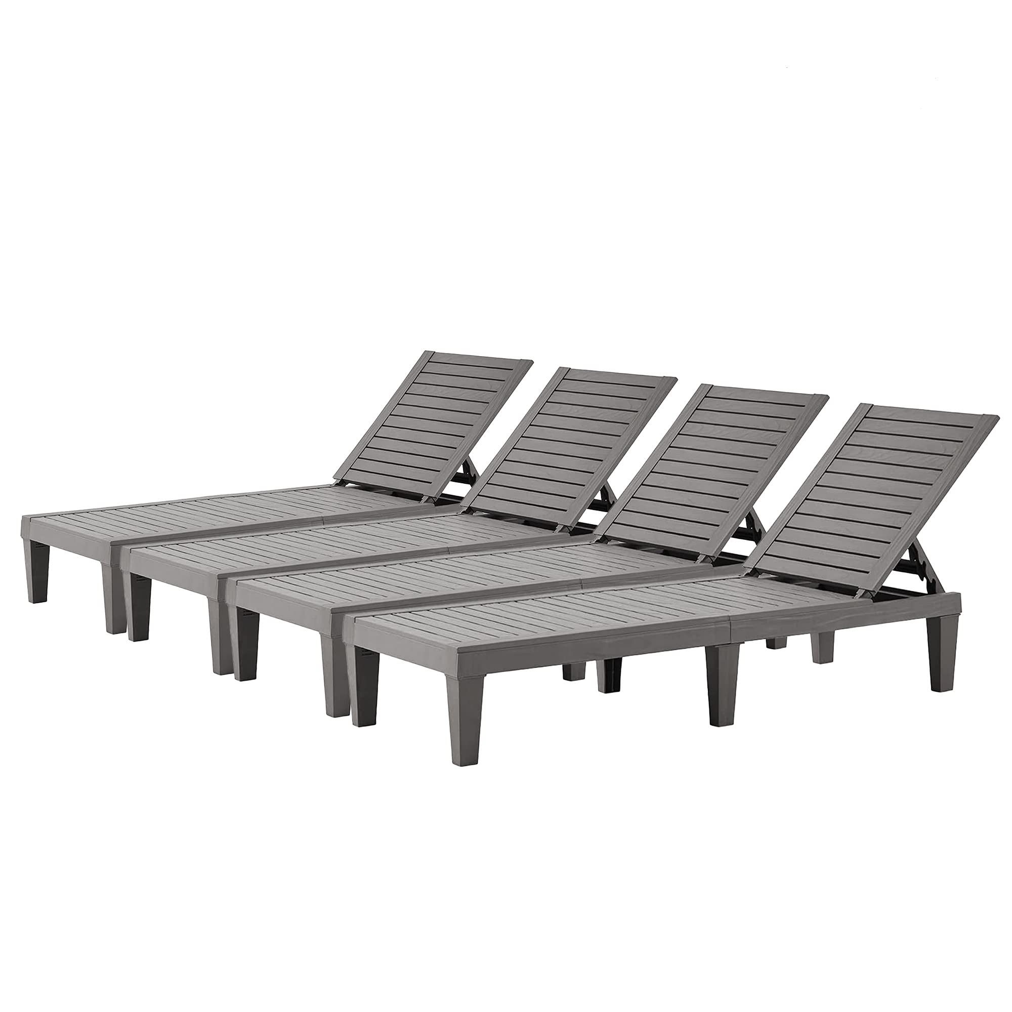 Eunhoo Outdoor Lounge Chaise, Adjustable Pool Lounge Chairs With 5 Positions Backrest, Waterproof Sun Loungers For Garden Pool B
