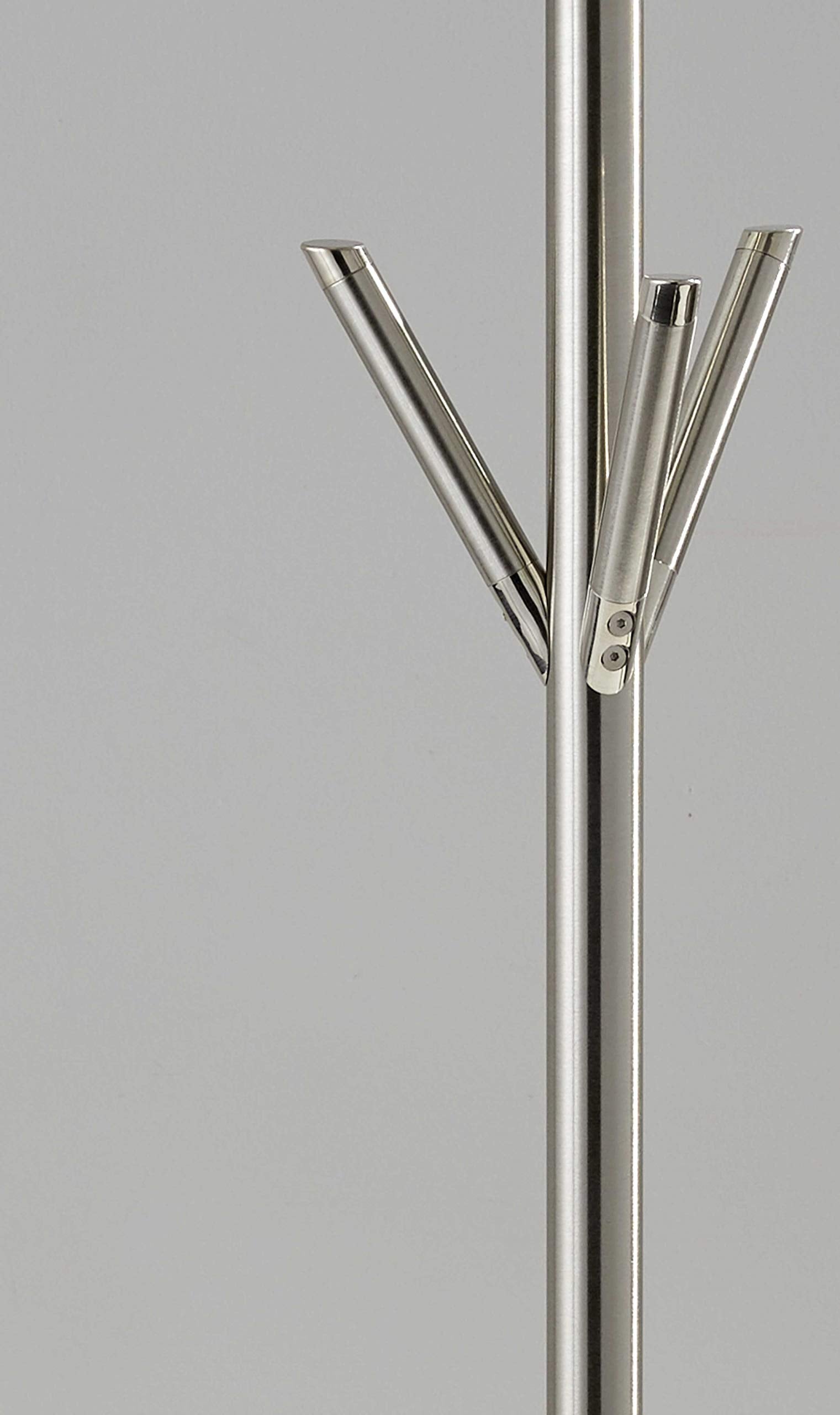 HomeRoots 12' X 68' Brushed Steel Brushed Steel Pyramid Coat Rack