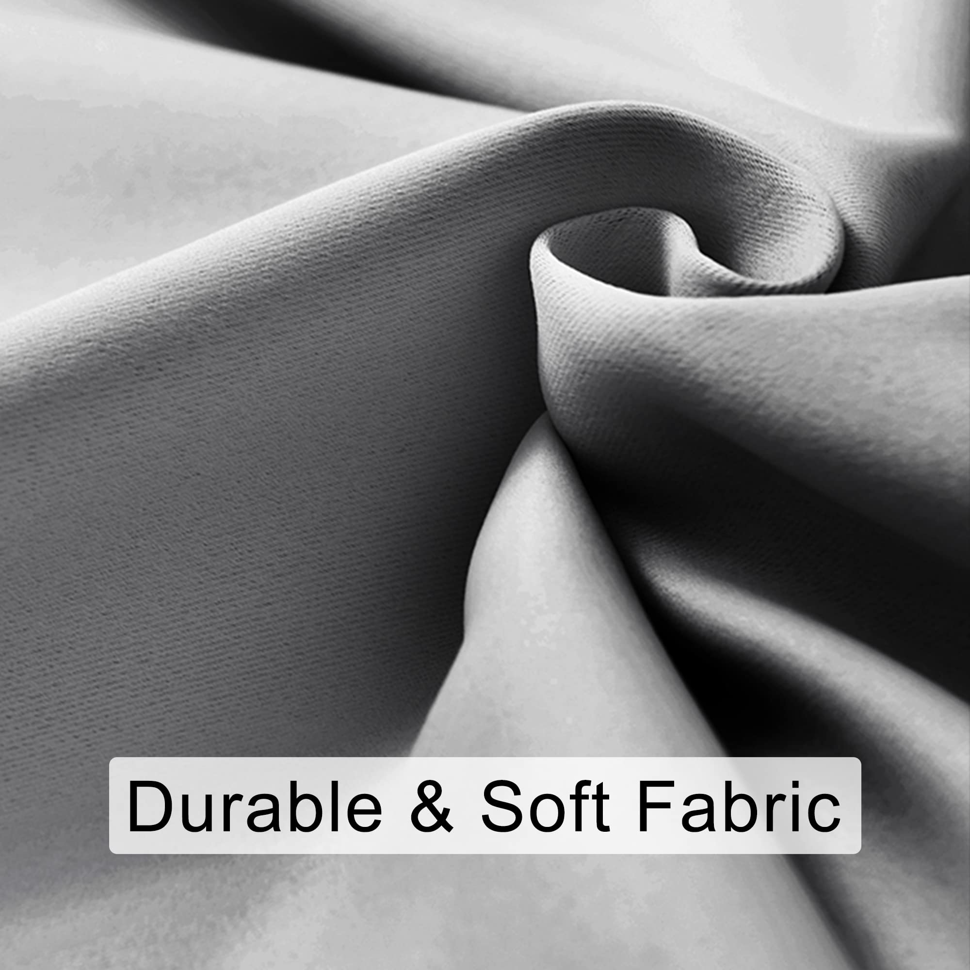 Jiuzhen Blackout Curtains For Bedroom - 70 X 63 Inch Extra Wide Privacy Assured Thermal Insulated Room Darkening Sliding Door Curtains For Living Room, Set Of 2 Panels With Tiebacks, Silver Grey
