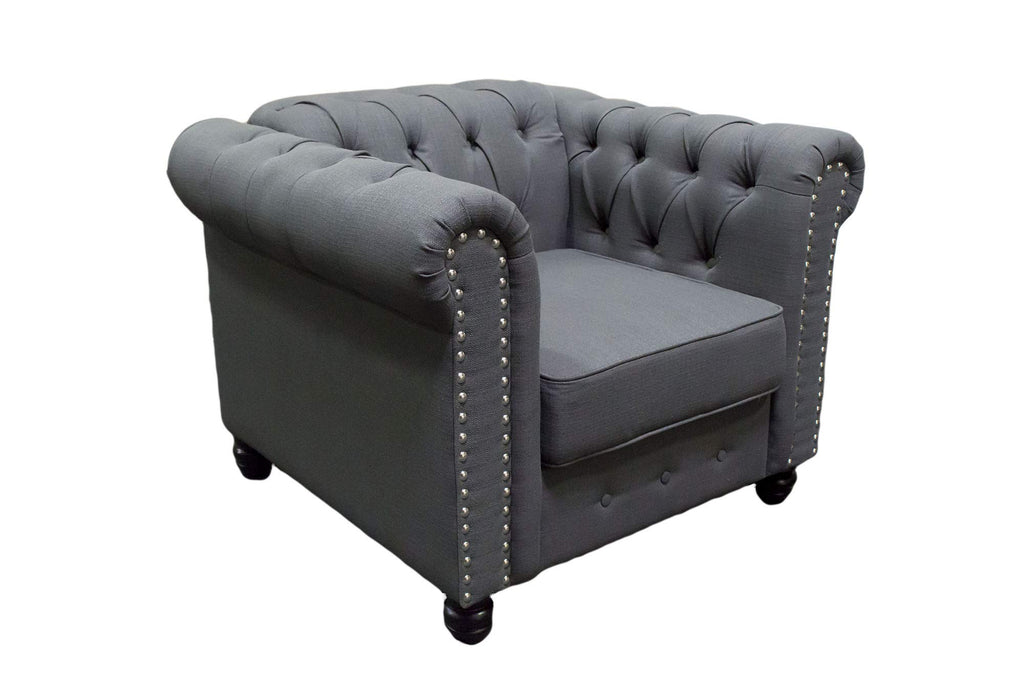 Best Master Furniture Venice Upholstered Chair, Charcoal