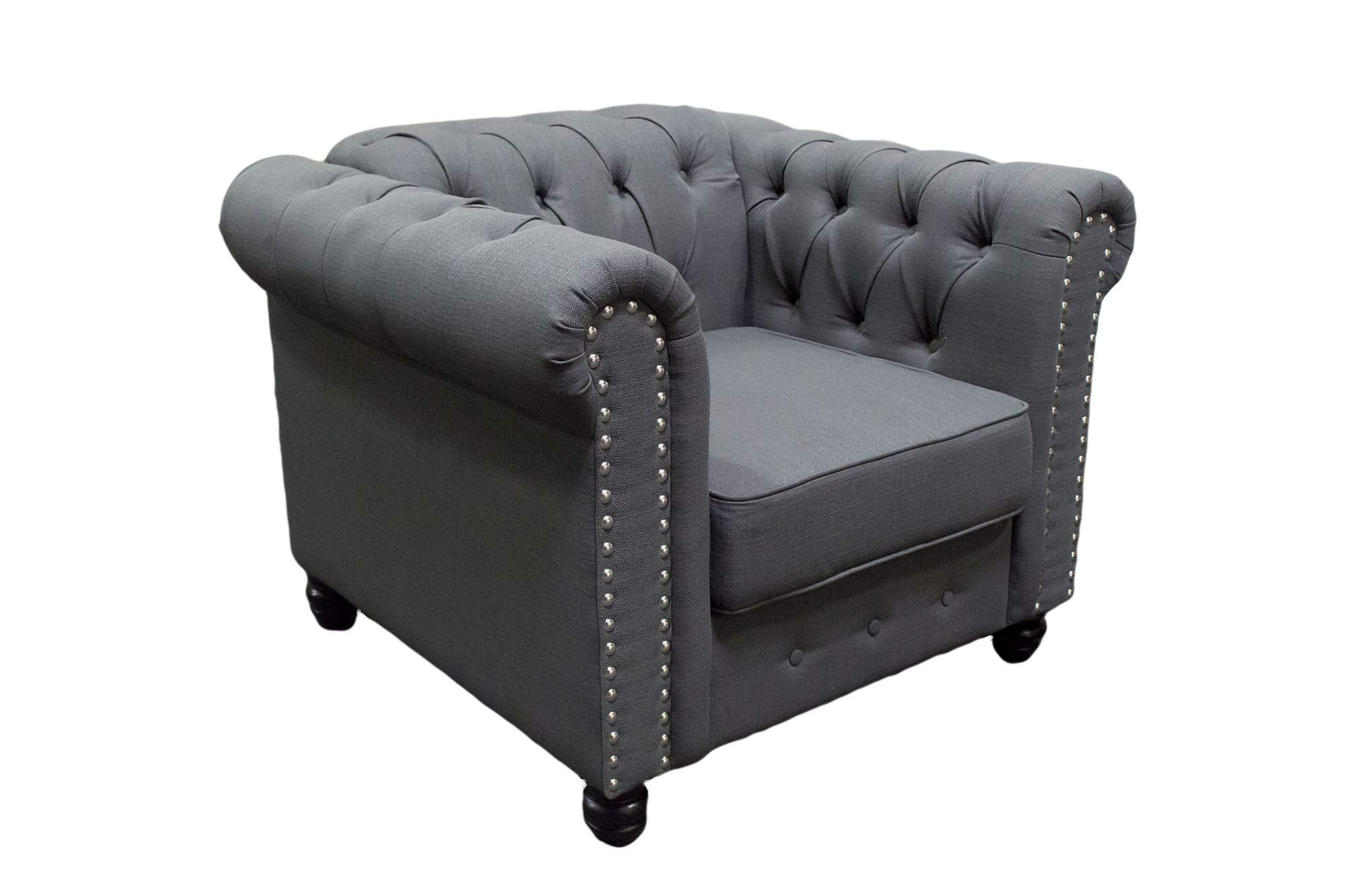 Best Master Furniture Venice Upholstered Chair, Charcoal