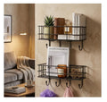 Pistis Bathroom Shelf Organiser, Wall Mounted Rack, SelfAdhesive, Black, Multipurpose, Set Of 2