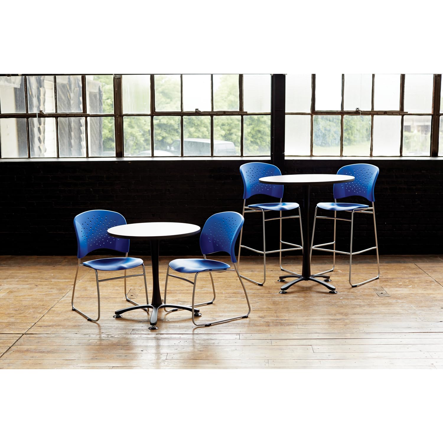 Safco Products 6804GN Reve Guest Chair Sled Base with Round Back, (Qty. 2), Green