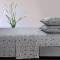 Tribeca Living Floryn 170-GSM Ultra-Soft Flannel Extra Deep Pocket Sheet Set, Oversized Flat, King Grey, (FLORYNSHEKIGR),Light G