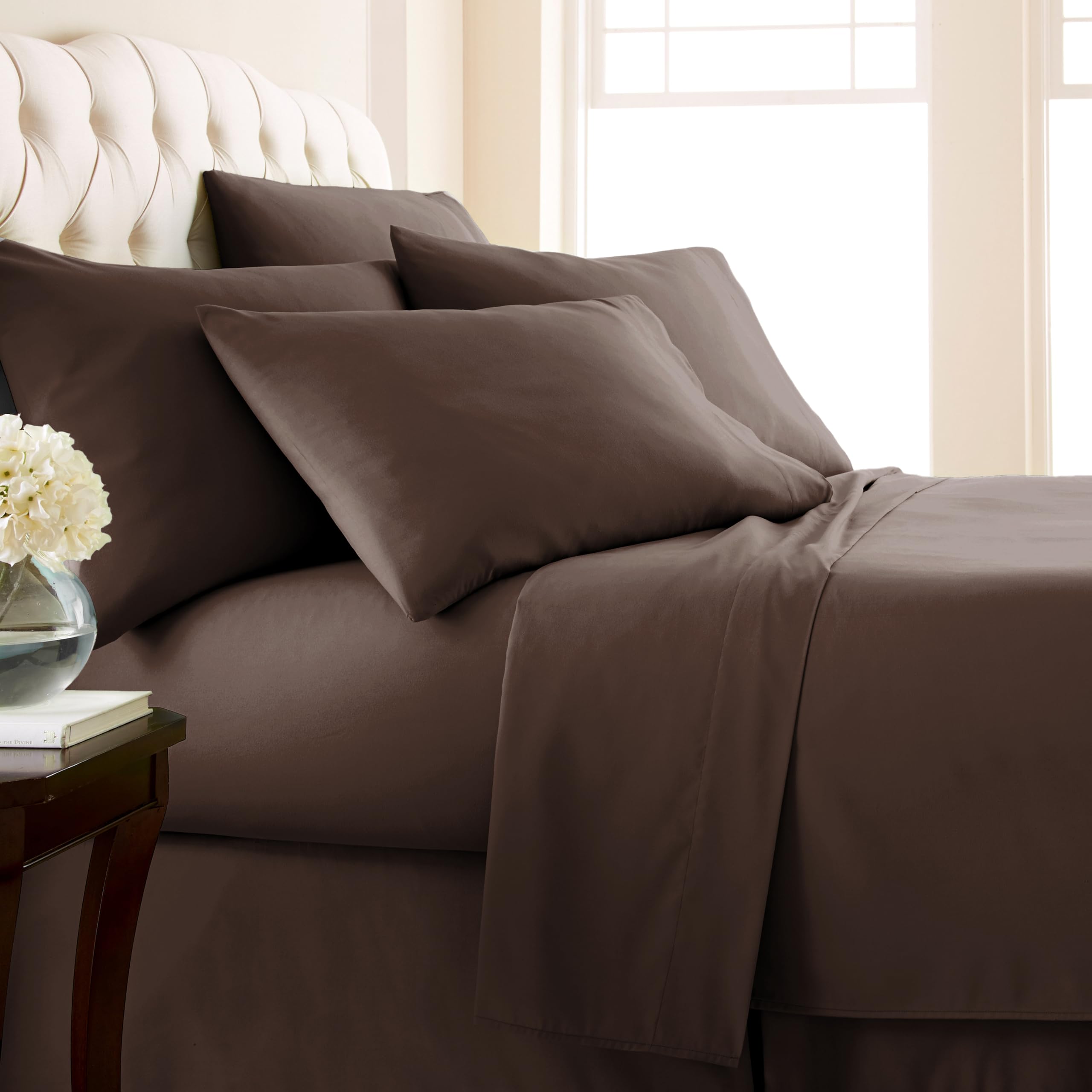 Southshore Fine Living, Inc. Deep Pocket Split King Size Sheet Set, 7-Piece Ultra Soft Microfiber Bed Sheets With Two 21'' Deep