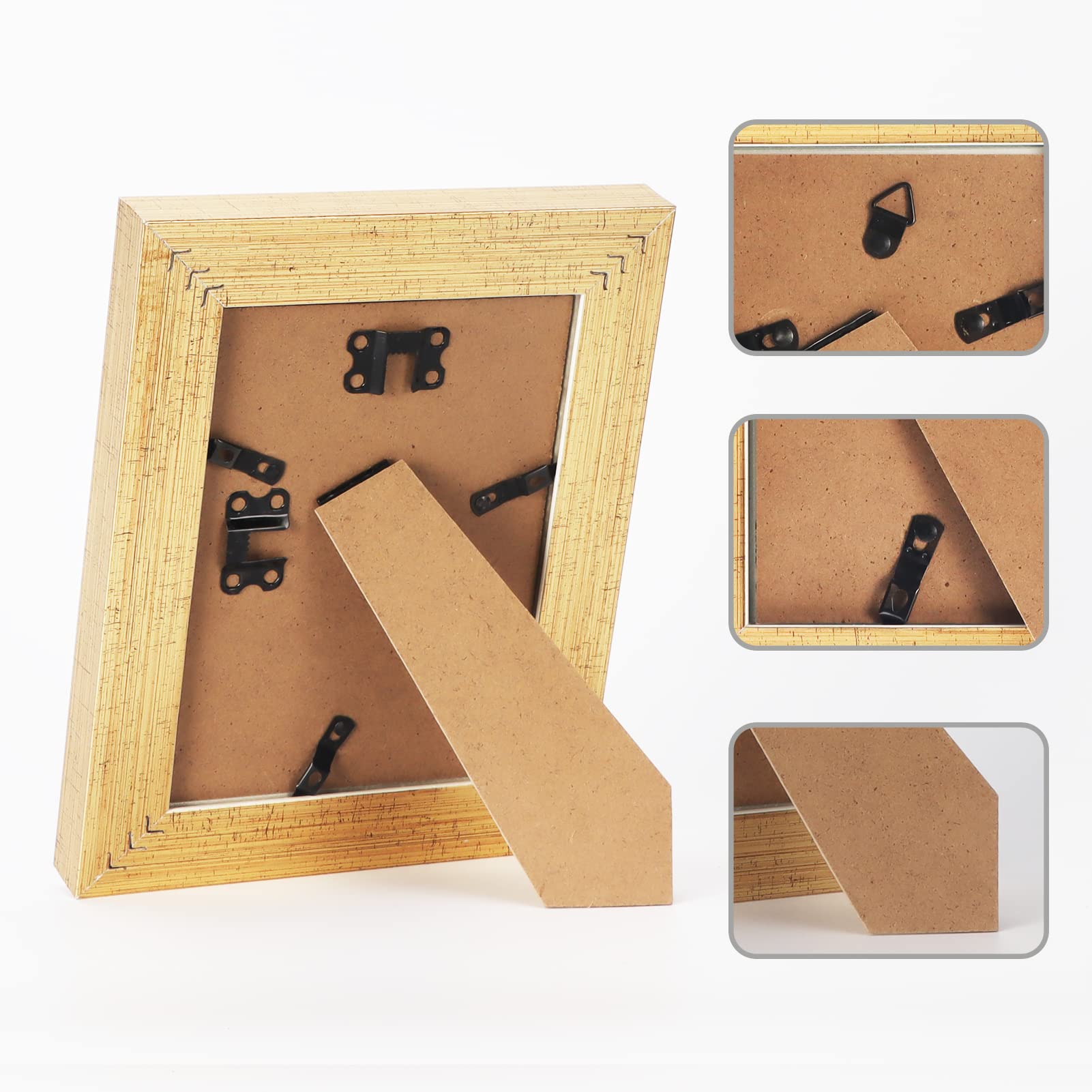 Edenseelake 5X7 Picture Frames Set Of 2, Vintage Gold Photo Frame 5 By 7 For Tabletop Or Wall Display