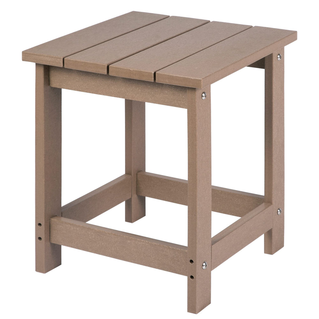 Lzrs Adirondack Square Side Table, Pool Composite Patio Table,Hdpe End Tables For Backyard,Pool, Indoor Companion, Easy Maintenance & Weather Resistant(Weathered Wood)