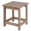Lzrs Adirondack Square Side Table, Pool Composite Patio Table,Hdpe End Tables For Backyard,Pool, Indoor Companion, Easy Maintenance & Weather Resistant(Weathered Wood)