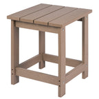 Lzrs Adirondack Square Side Table, Pool Composite Patio Table,Hdpe End Tables For Backyard,Pool, Indoor Companion, Easy Maintenance & Weather Resistant(Weathered Wood)