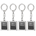 ZIOJOVK Photo Frame Key Chain Set - 4 Pieces Rectangle Photo Frame Key Chain for Custom Personalized Insert Pictures - Stainless