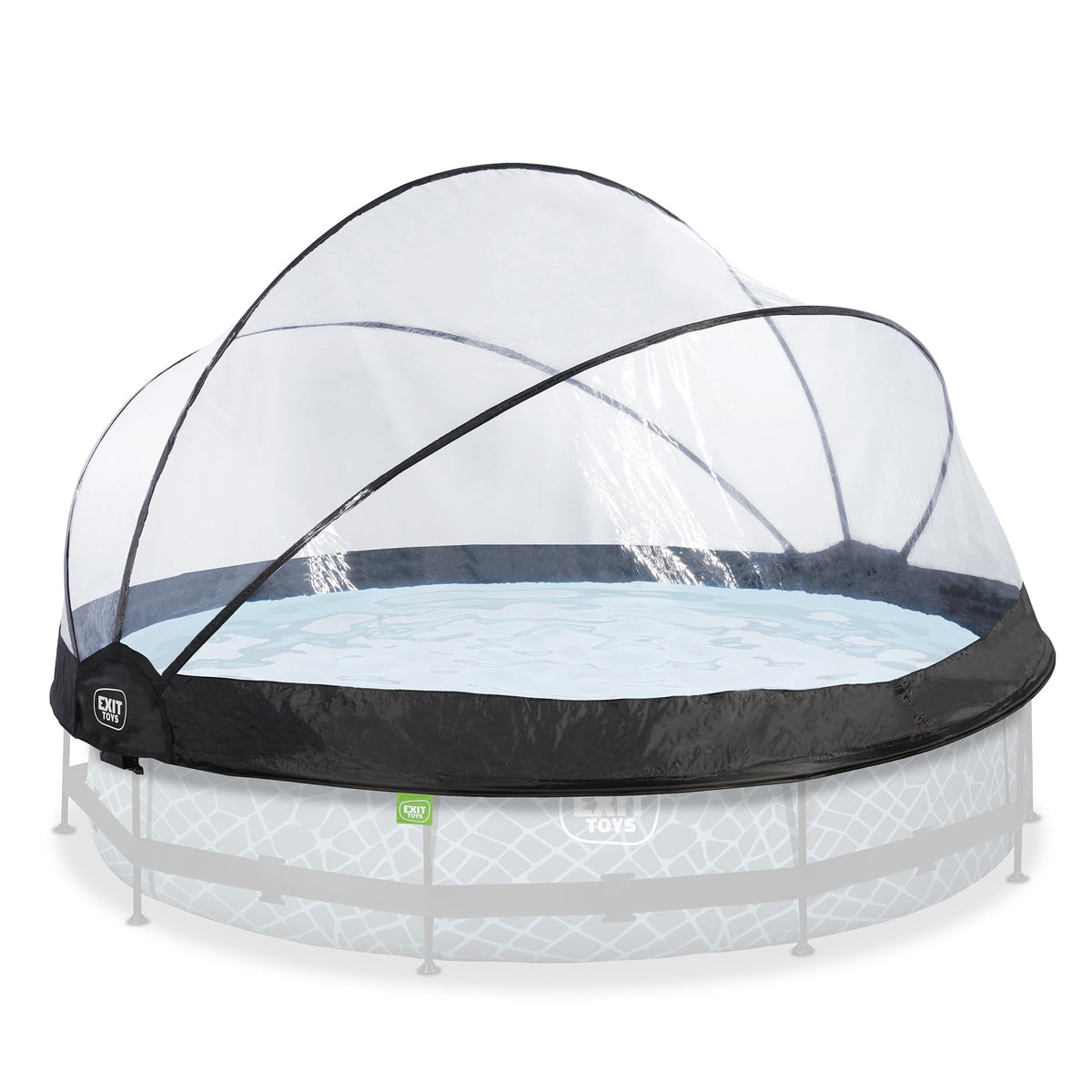 Exit Toys 142 Inch/12 Foot Round Multifunctional All Weather Cover Pool Dome Enclosure For Outdoor Pools, Compatible W/Clean & W
