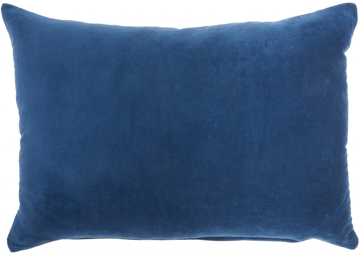 HomeRoots 100% Cotton Solid Navy Blue Casual Throw Pillow