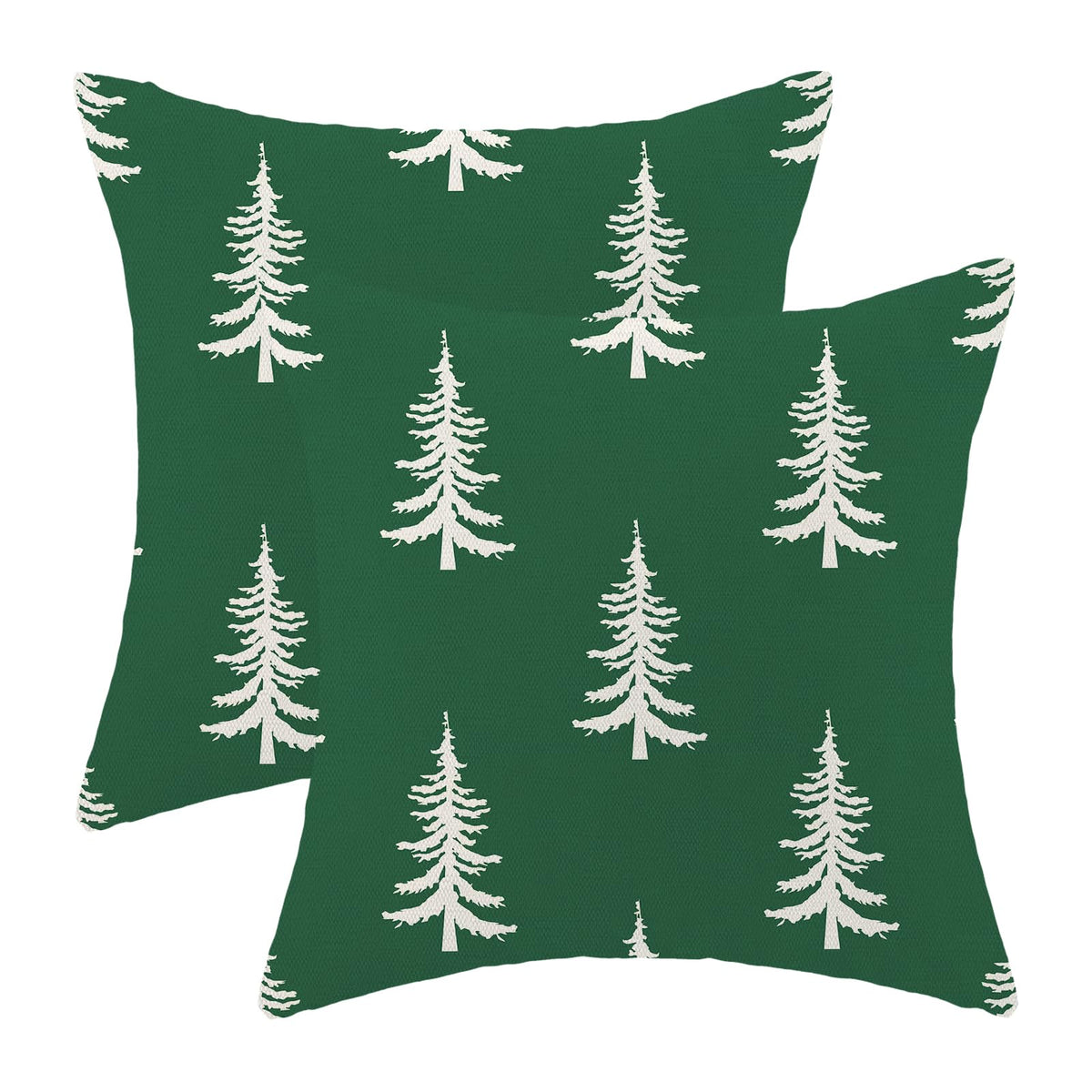 Cxmeifly Christmas Pillow Covers 18X18 Inch Set Of 2 Sage Green Cream Christmas Tree Decor Throw Pillows Winter Xmas Holiday Out