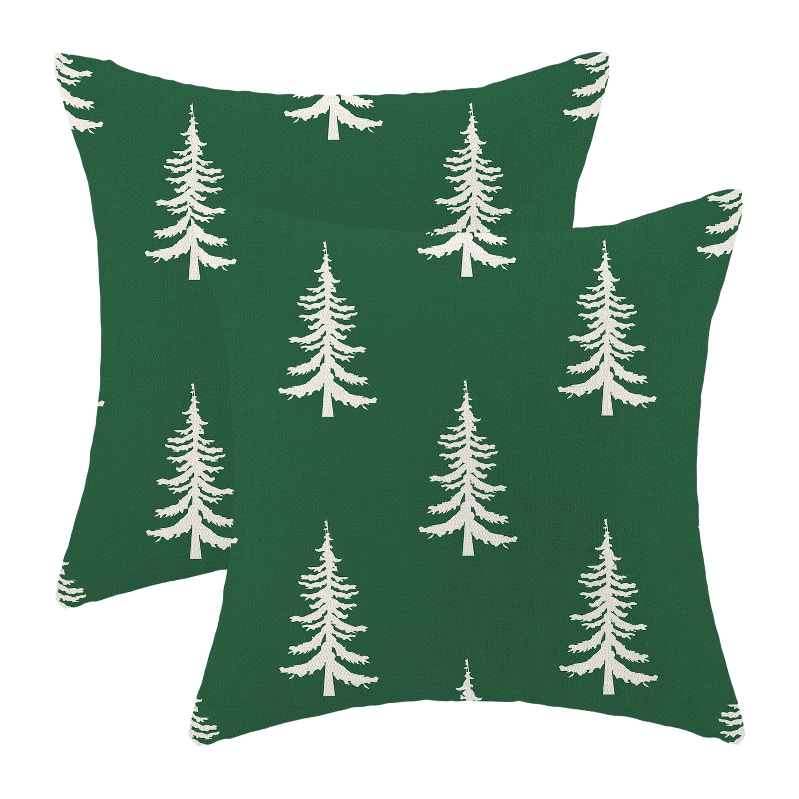 Cxmeifly Christmas Pillow Covers 18X18 Inch Set Of 2 Sage Green Cream Christmas Tree Decor Throw Pillows Winter Xmas Holiday Out