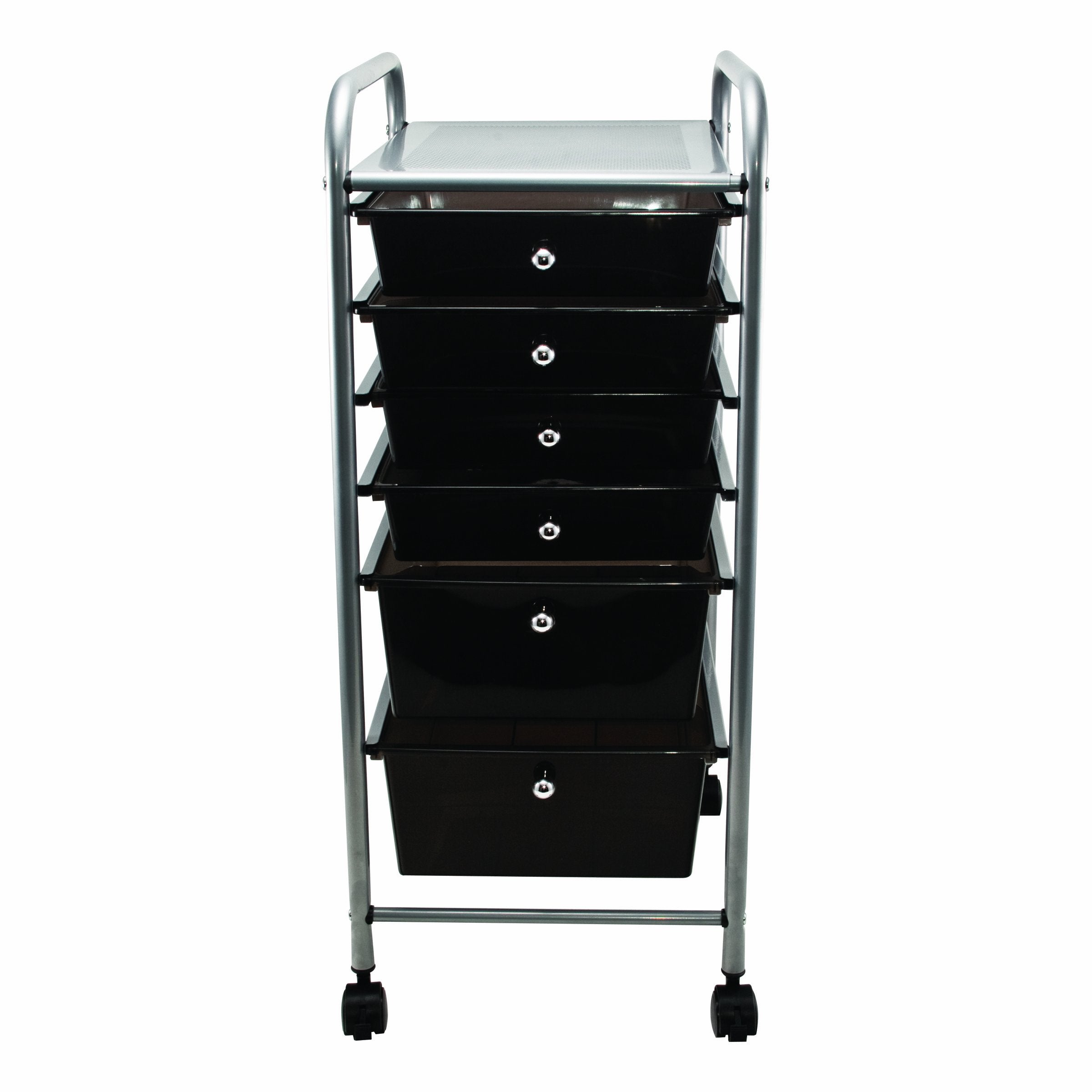 Advantus Portable Drawer Organizer, Metal, 1 Shelf, 6 Drawers, 13' X 15.38' X 32.13', Matte Gray/Smoke