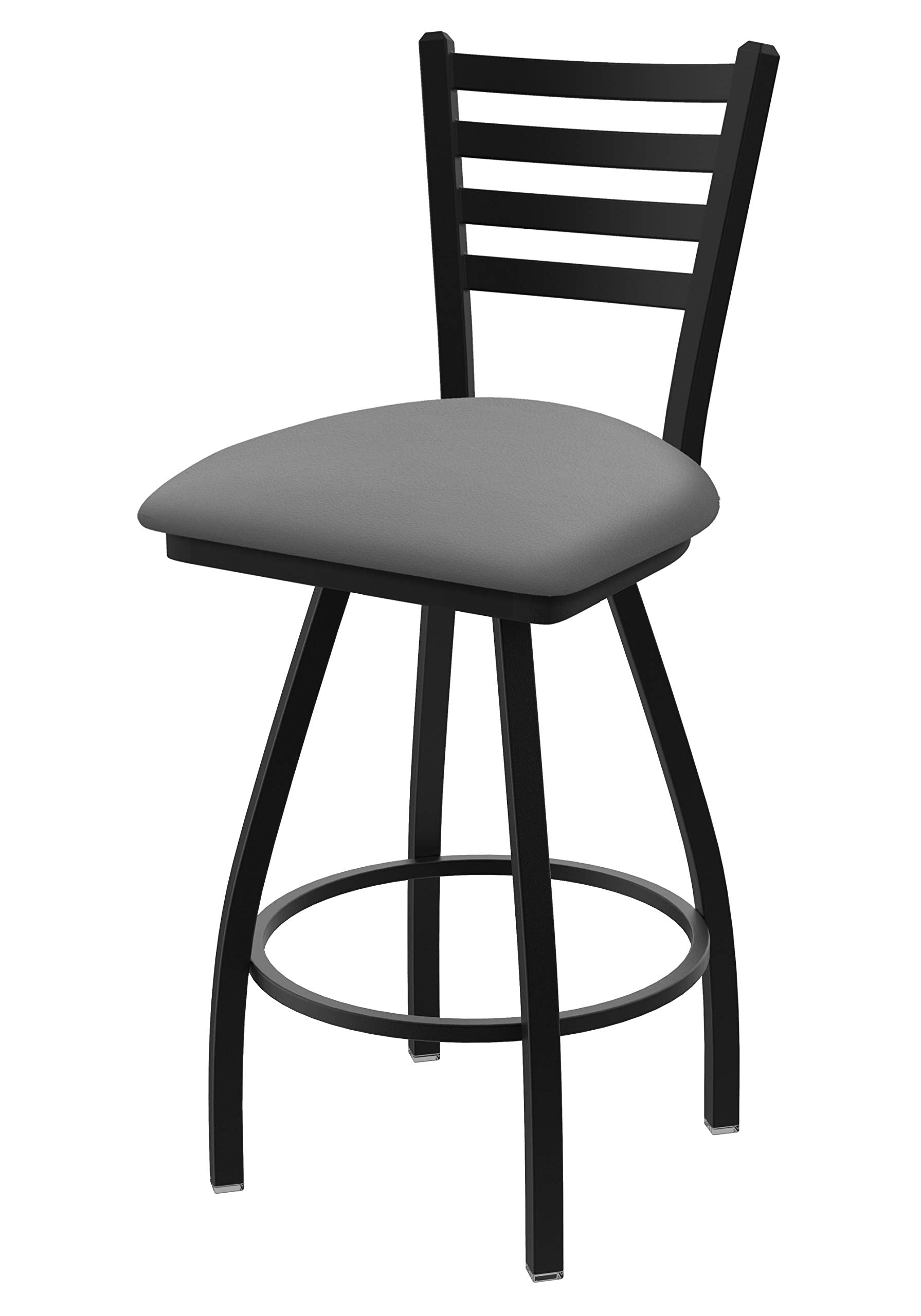 XL 410 Jackie 36 Swivel Extra Tall Bar Stool with Black Wrinkle Finish and Canter Folkstone Grey Seat