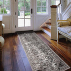 HomeRoots 531848 8 x 10 ft. Gray Medallion Power Loom Rectangle Area Rug
