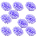 WYZworks Set of 10 - Lavender 12 - (10 Pack) Tissue Pom Poms Flower, Halloween Party, Decorations for Weddings, Birthday, Bridal