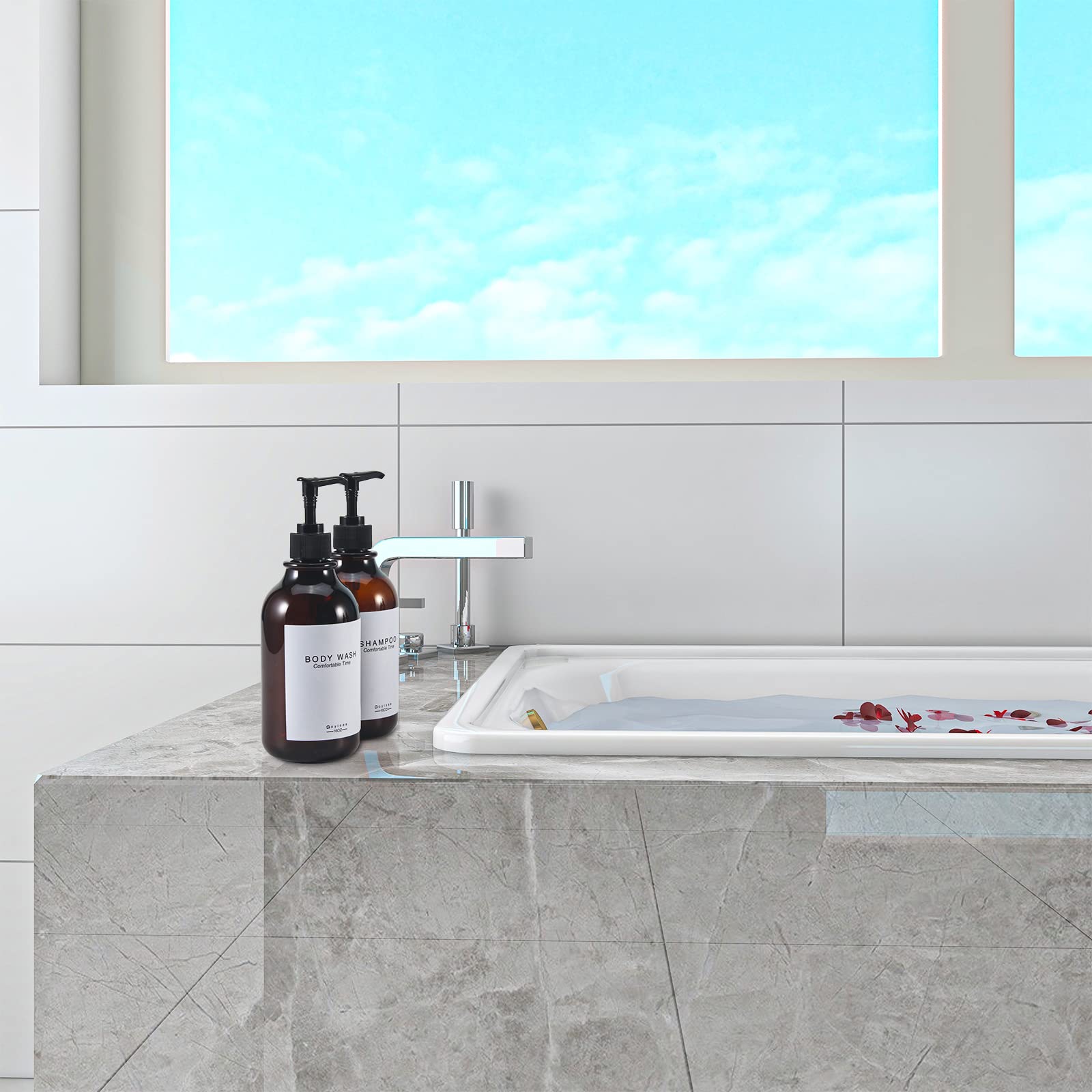 Goyisee Shampoo And Conditioner Dispenser For Shower Wall,Shower Soap Dispenser 3 Chamber No Drill,Refillable For Shampoo Lotion