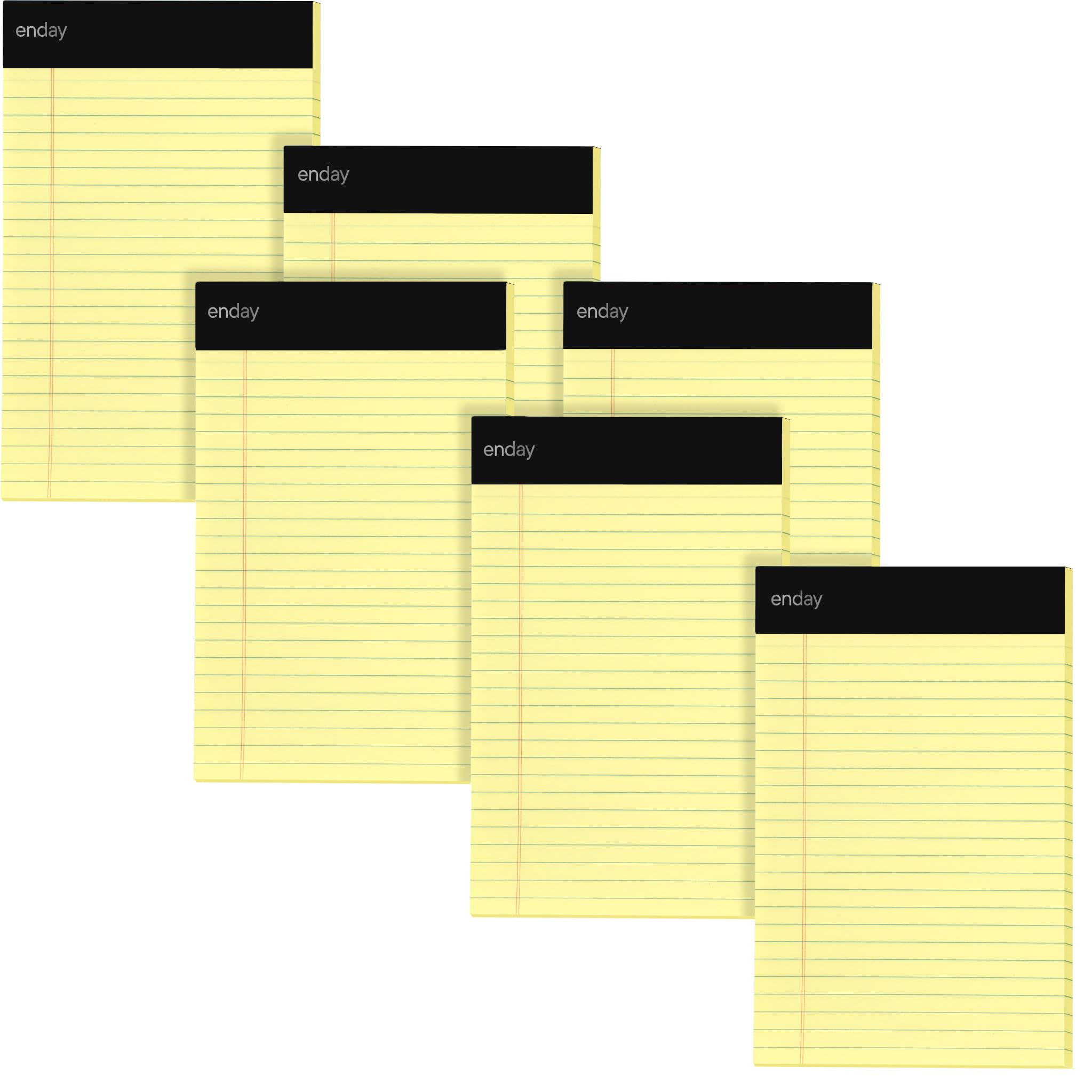 Emraw Jr. Legal Pad, Legal/Wide Ruled Writing Pad. Perforated Edge. 5' X 8' Canary Yellow, Universal, Junior Size 50 Sheets Pe