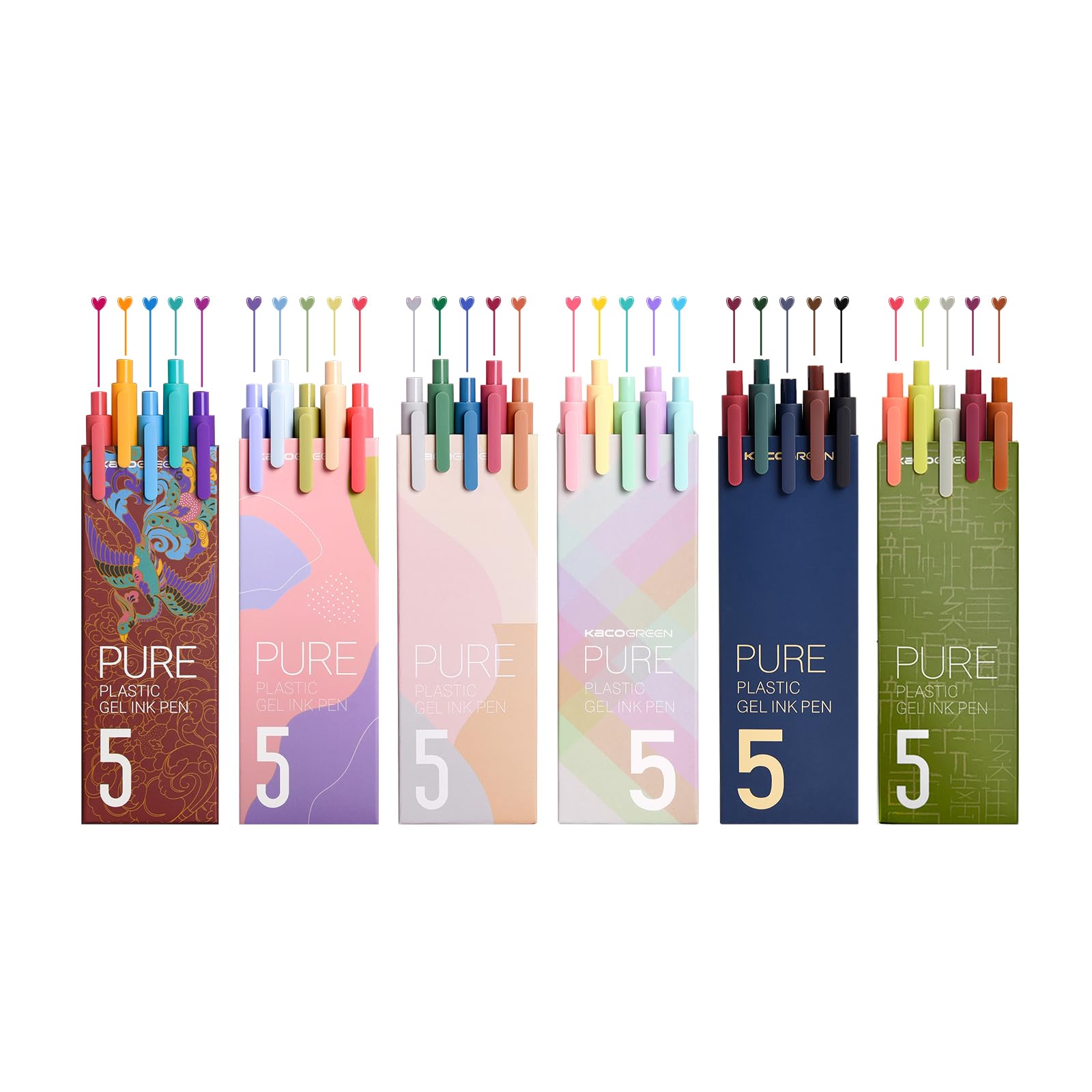 Kaco Pure Colored Gel Pens, 30 Pieces Assorted Color Ink 0.5 Mm Fine Point Aesthetic Pens For Journaling Cute Stationery Office