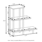 Furinno Turn-N-Tube 3-Tier Sofa Side Table Tall, French Oak Grey/Black