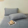 Lweipsqlin Quilted Flannel Pillowcases,2 Pack Soft Flannel Pillow Shams Covers With Envelope Closure,No Filling. (Standard, Gray