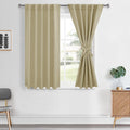 Hiasan Room Darkening Curtains 45 inches Long, Light Blocking Thermal Insulated Rod Pocket & Back Tab Drapes Sewn with Tiebacks 